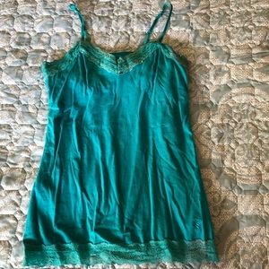 Strappy layering cami tank with lace edges